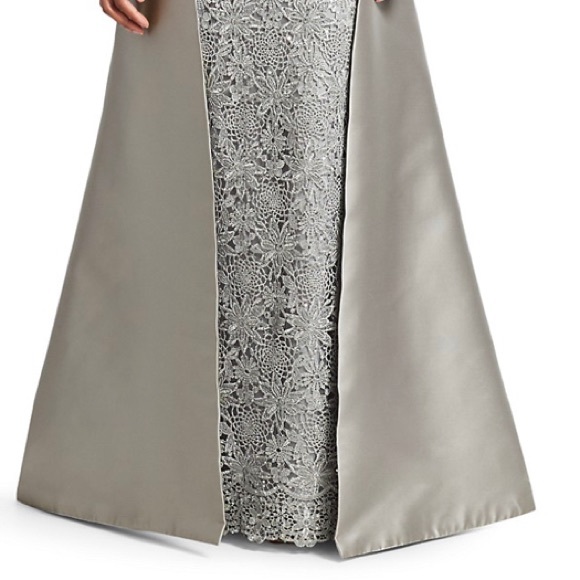 Teri Jon silver metallic lace gown - Picture 2 of 16